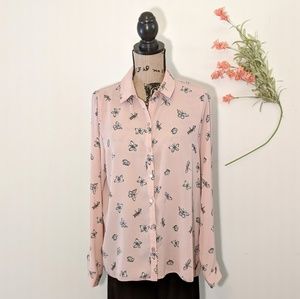 Primark Dragonfly / Butterfly Button Up Blouse